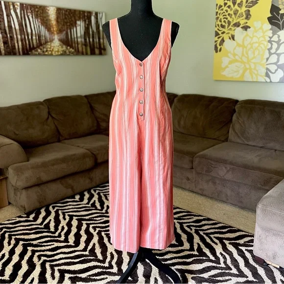 Forever 21 Striped Jumpsuit Size Small NWT - Picture 1 of 11
